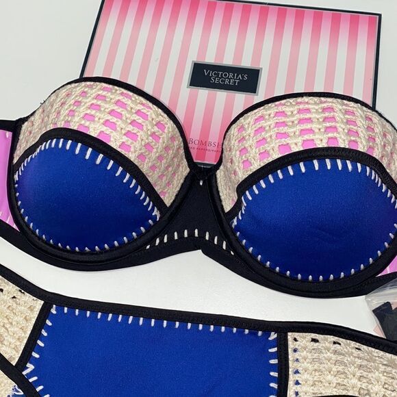 🔥🏖VICTORIA SECRET swimsuit The Fabulous/push-up cheeky New - Picture 3 of 8